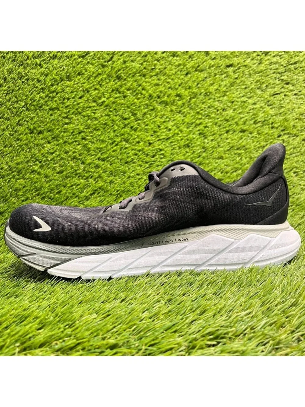 Hoka One One Arahi 6 Mens Size 10.5 Black White Athletic Running Shoes Sneakers